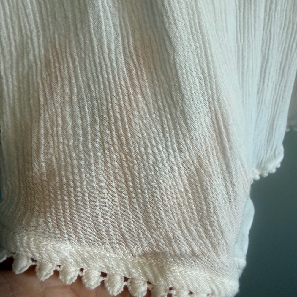 Democracy White Boho Tank Top with Multicolor Crochet Detail size medium - Picture 6 of 12